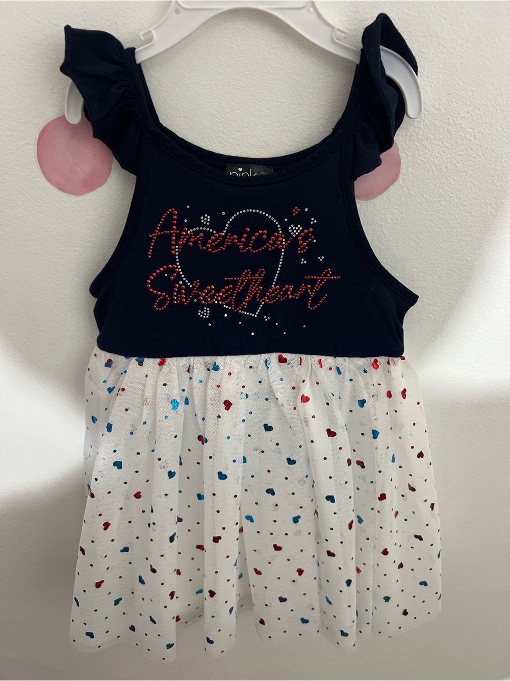 American Sweetheart Navy & White Tulle Dress with Hearts